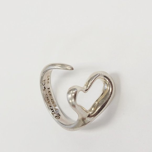 TIFFANY & CO "Elsa Peretti": Sterling Silver, "Open Heart" Ring Sz: 7 (1455) - Picture 5 of 5